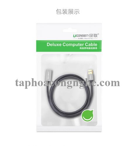 Ugreen 10494 0.5M màu Đen Cáp tín hiệu nối dài USB 3.0 dáng dây nhỏ cao cấp US115 30010494